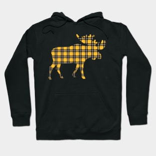 Yellow Plaid Moose Hoodie